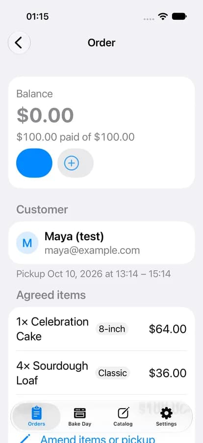 An order paid in full