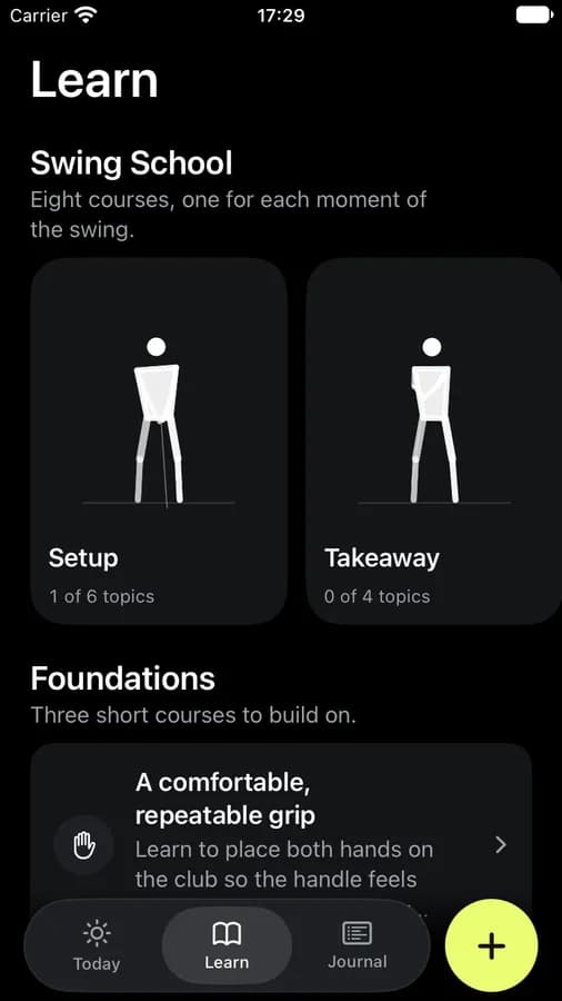 Learn: swing courses