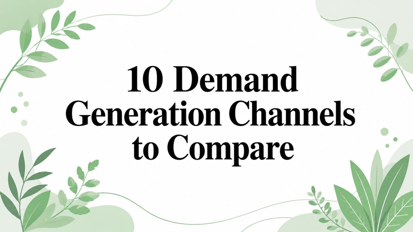 10 Demand Generation Channels to Compare